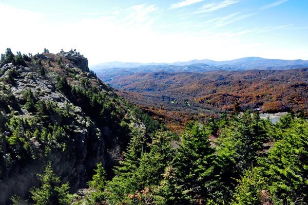 view from The Mile High Swinging Bridge